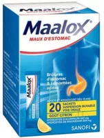 Maalox Maux D'estomac, Suspension Buvable Citron 20 Sachets à BOUC-BEL-AIR